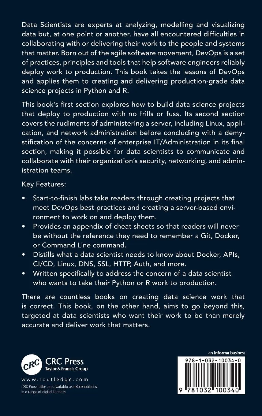 Rückseite: 9781032100340 | DevOps for Data Science | Alex Gold | Buch | Englisch | 2024
