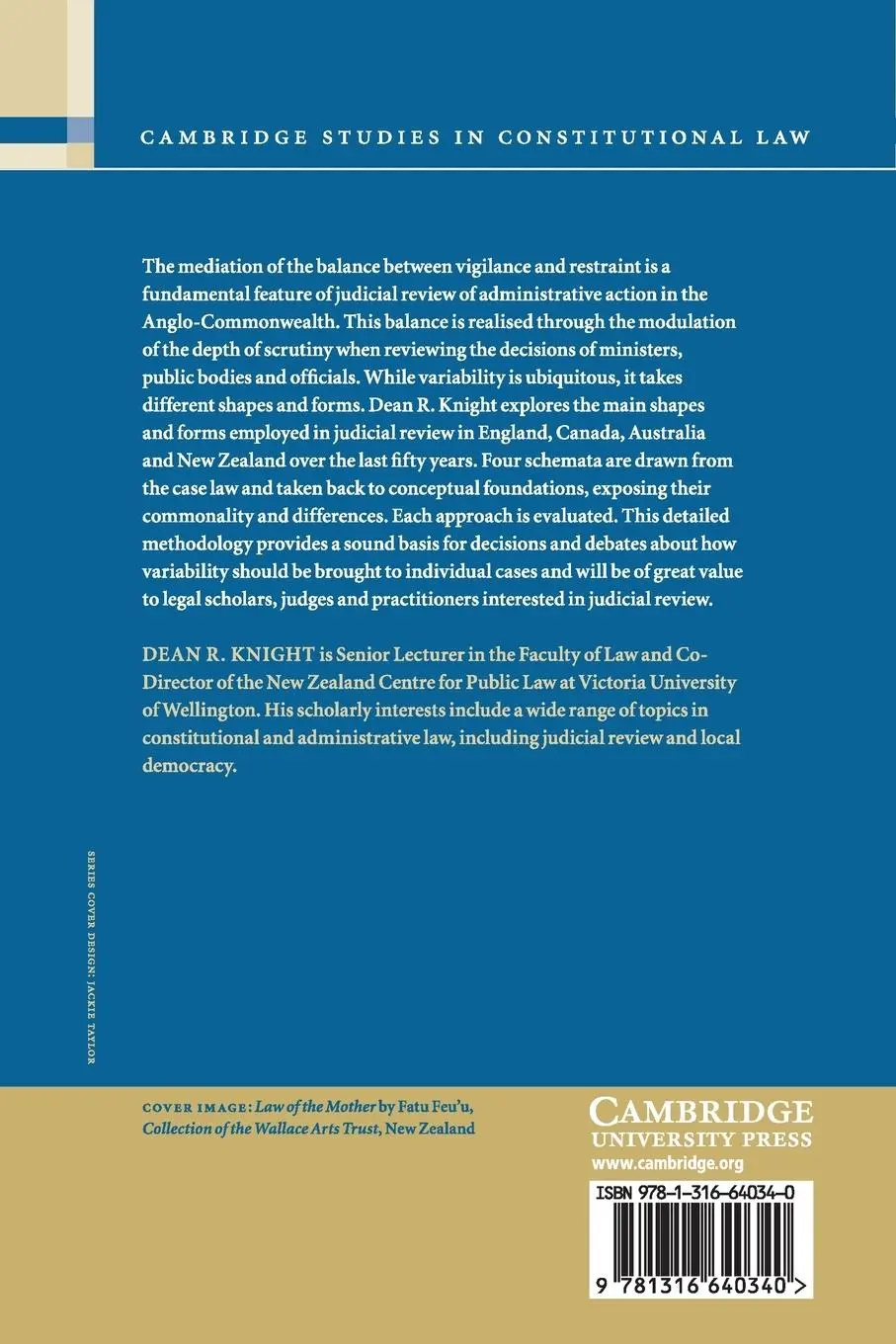 Rückseite: 9781316640340 | Vigilance and Restraint in the Common Law of Judicial Review | Knight