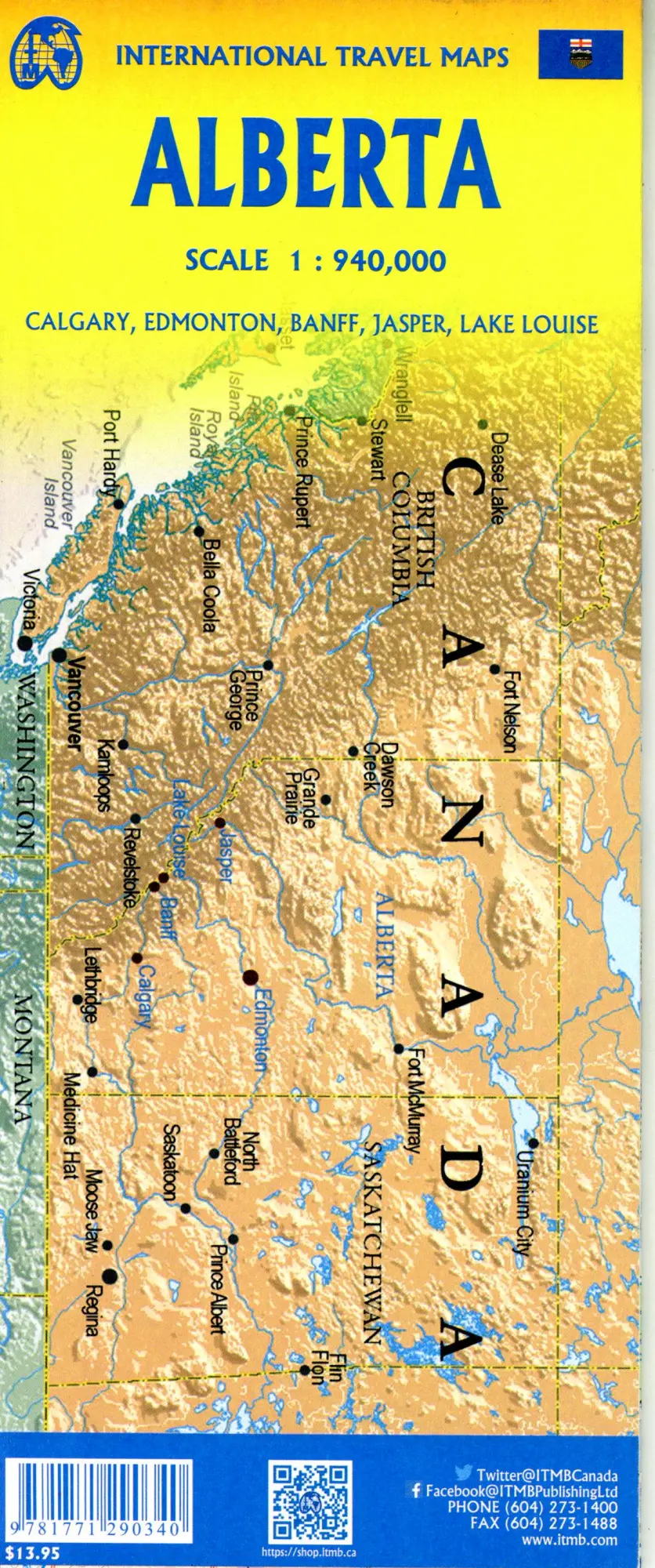 Bild: 9781771290340 | Alberta 1:944000 | Calgary, Edmonton, Banff, Jasper und Lake Louise.