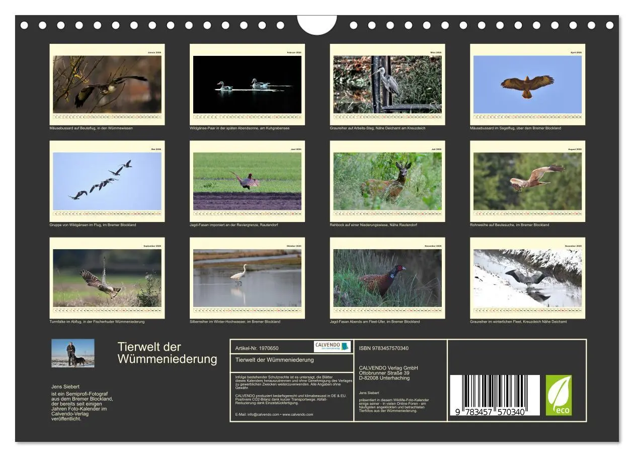 Bild: 9783457570340 | Tierwelt der Wümmeniederung (Wandkalender 2026 DIN A4 quer),...