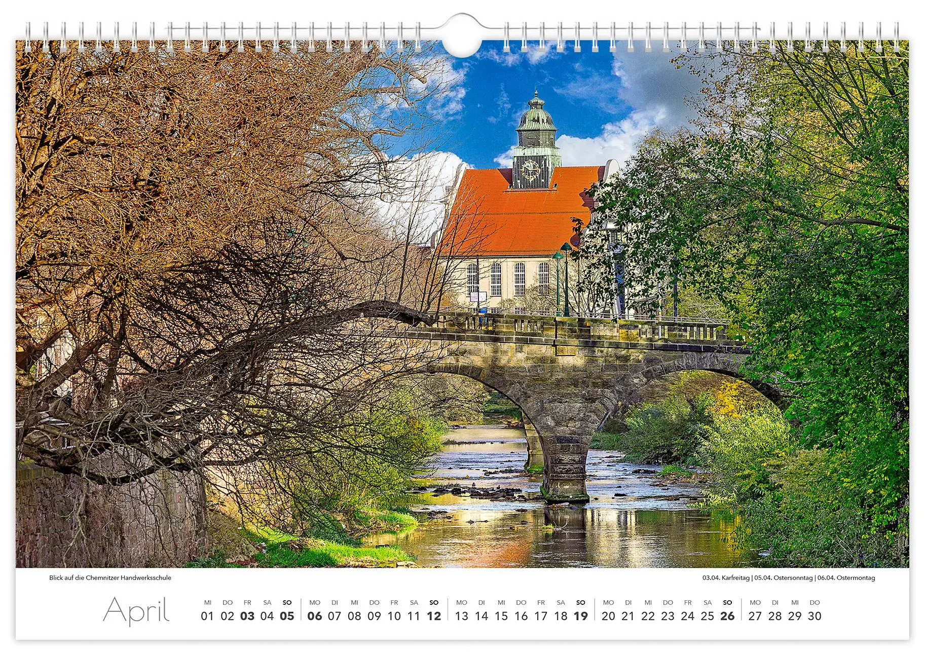 Bild: 9783910680340 | Kalender Chemnitz 2026 | 45 x 30 cm weißes Kalendarium | Schubert