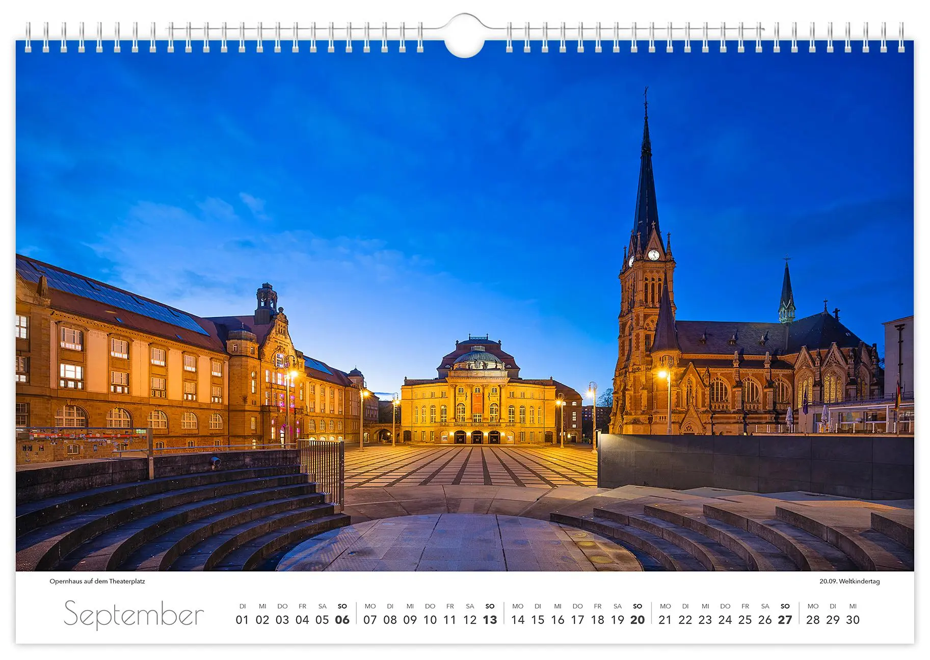 Bild: 9783910680340 | Kalender Chemnitz 2026 | 45 x 30 cm weißes Kalendarium | Schubert