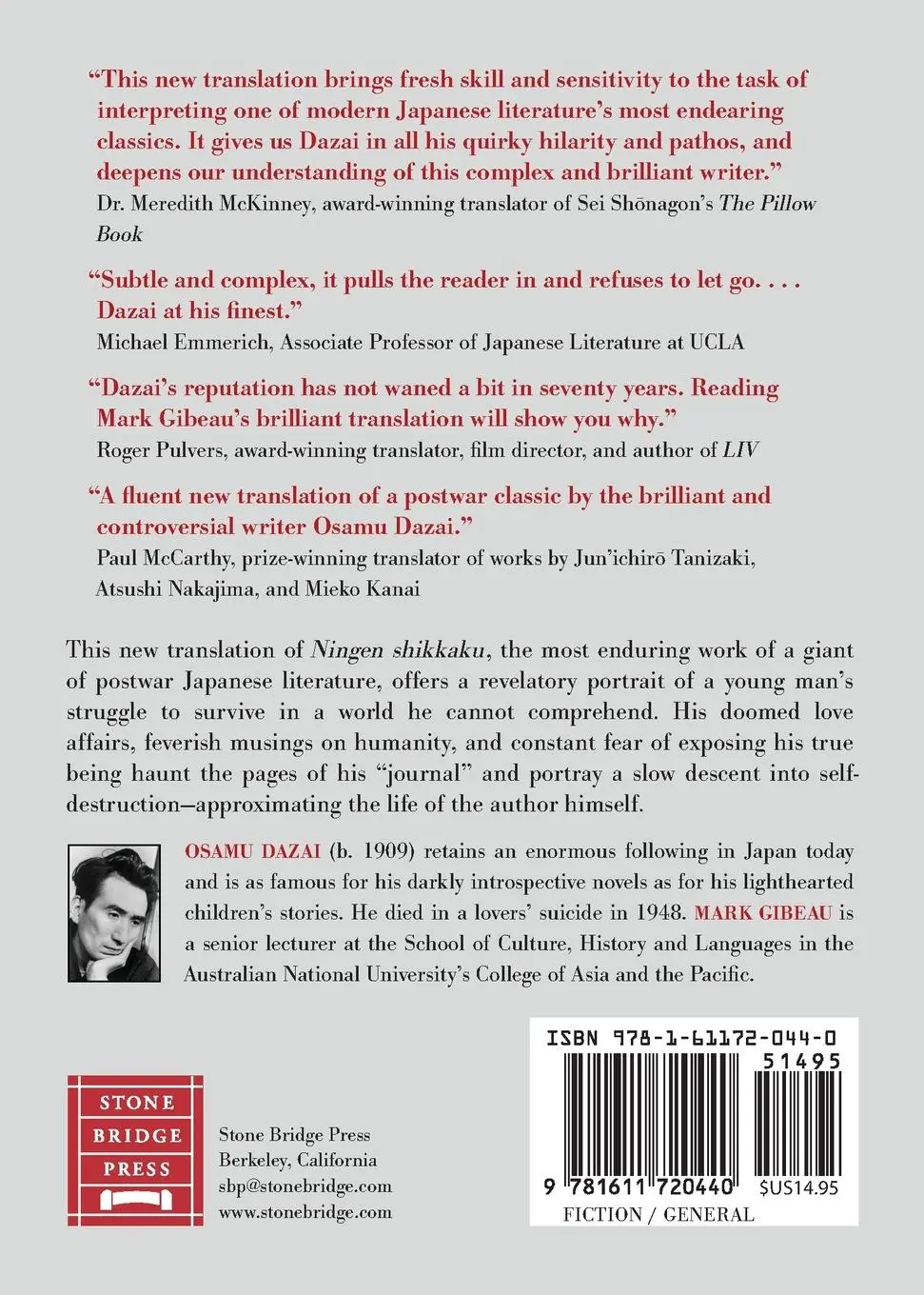 Rückseite: 9781611720440 | A Shameful Life | (Ningen Shikkaku) | Osamu Dazai | Taschenbuch | 2018