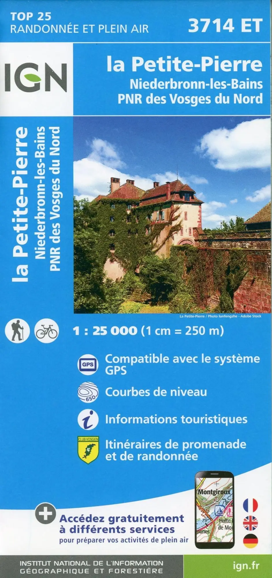 Cover: 9782758550440 | La Petite Pierre-Niederbronn-les-Bains.PNR des Vosges du Nord 1:25 000
