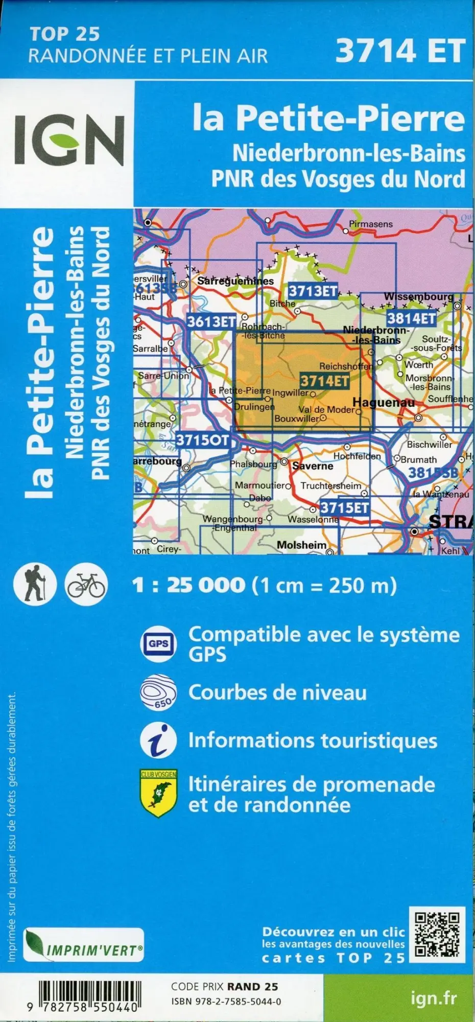 Bild: 9782758550440 | La Petite Pierre-Niederbronn-les-Bains.PNR des Vosges du Nord 1:25 000