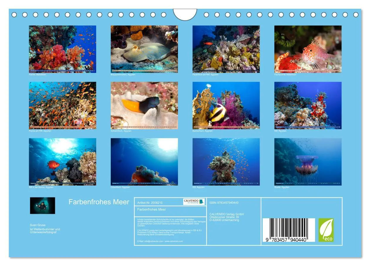 Bild: 9783457940440 | Farbenfrohes Meer (Wandkalender 2026 DIN A4 quer), CALVENDO...