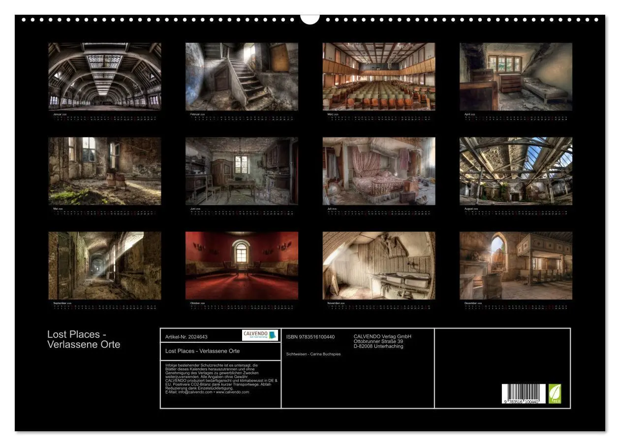 Bild: 9783516100440 | Lost Places - Verlassene Orte (Wandkalender 2026 DIN A2 quer),...