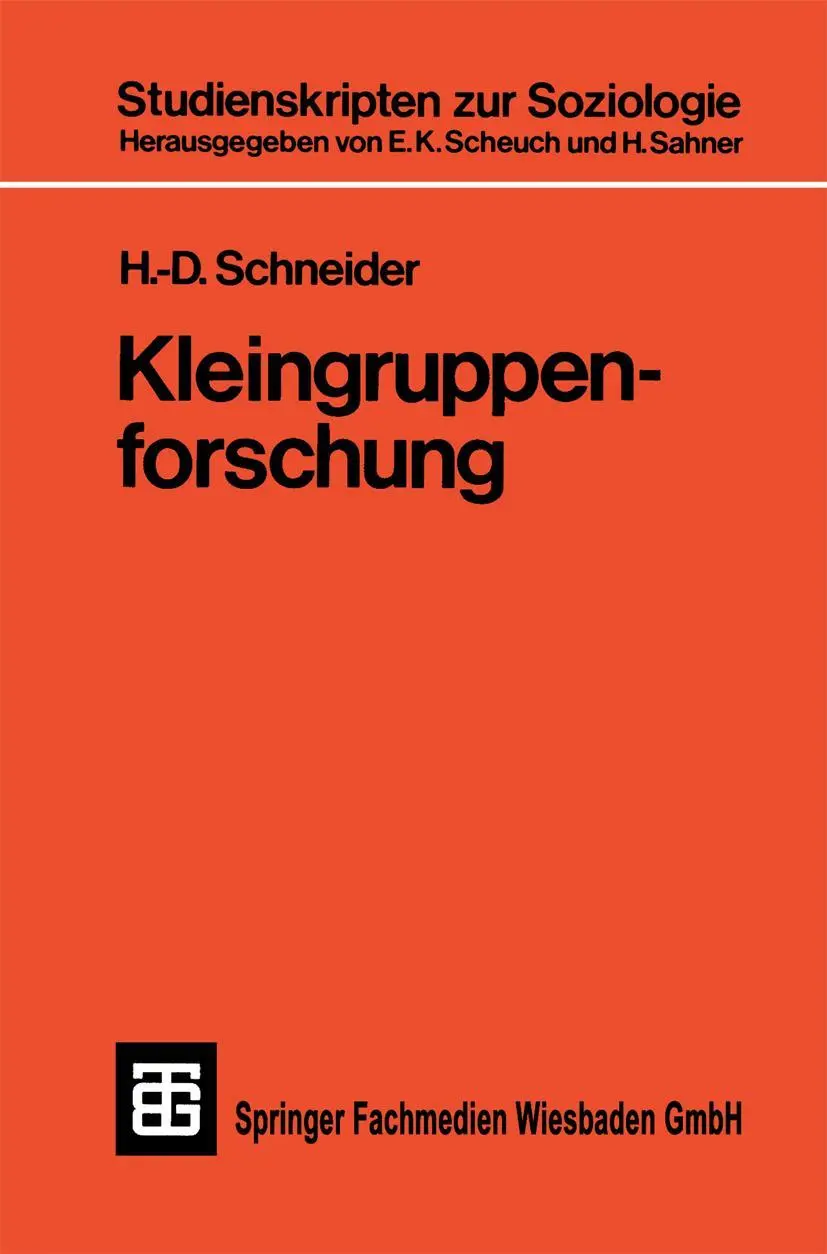 Cover: 9783519000440 | Kleingruppenforschung | H. -D. Schneider | Taschenbuch | 351 S.