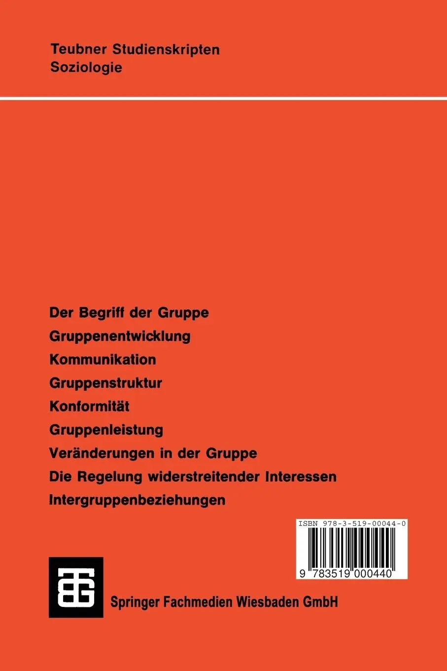 Rückseite: 9783519000440 | Kleingruppenforschung | H. -D. Schneider | Taschenbuch | 351 S.