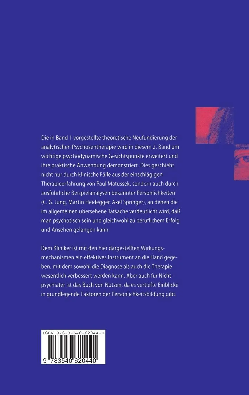 Rückseite: 9783540620440 | Analytische Psychosentherapie | 2 Anwendungen | Paul Matussek | Buch