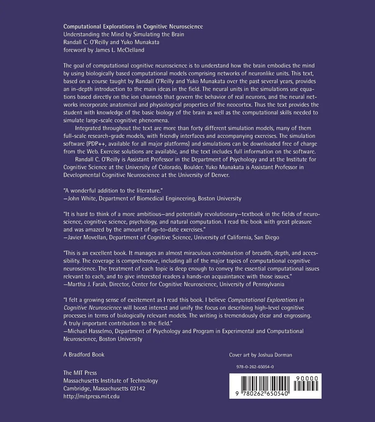 Rückseite: 9780262650540 | Computational Explorations in Cognitive Neuroscience | Taschenbuch