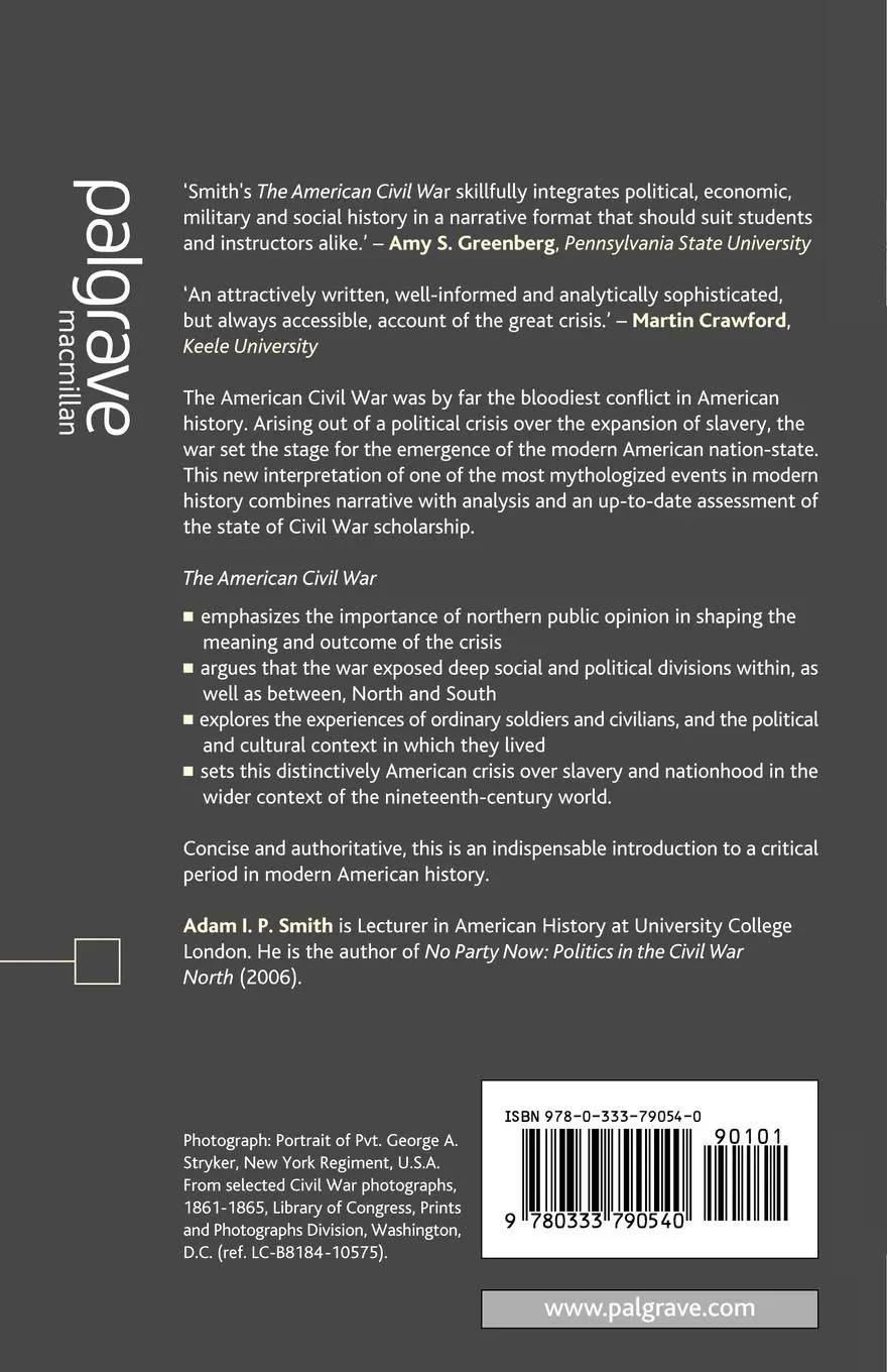 Rückseite: 9780333790540 | The American Civil War | Adam I. P. Smith | Taschenbuch | Englisch