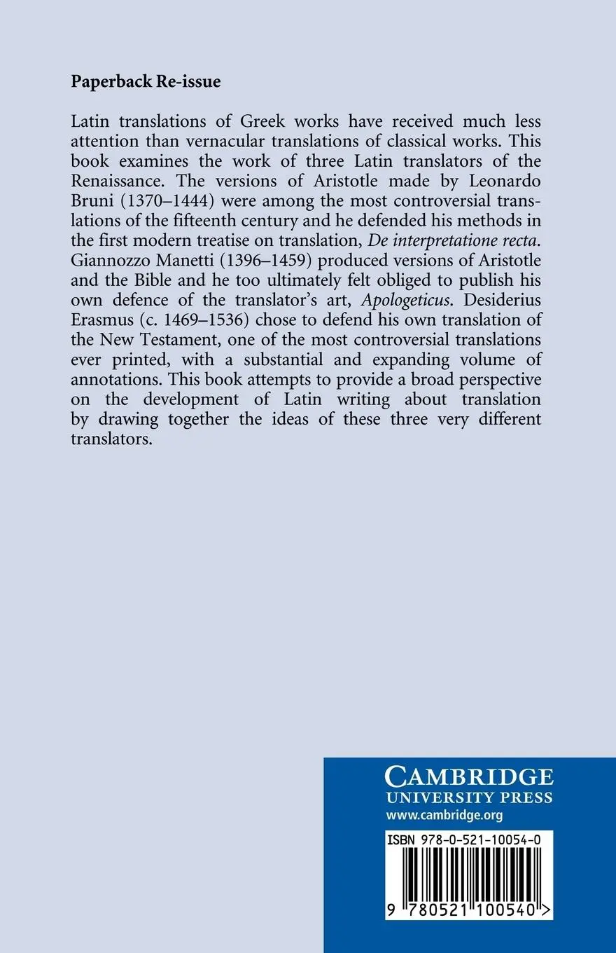 Rückseite: 9780521100540 | Latin Translation in the Renaissance | Paul Botley | Taschenbuch