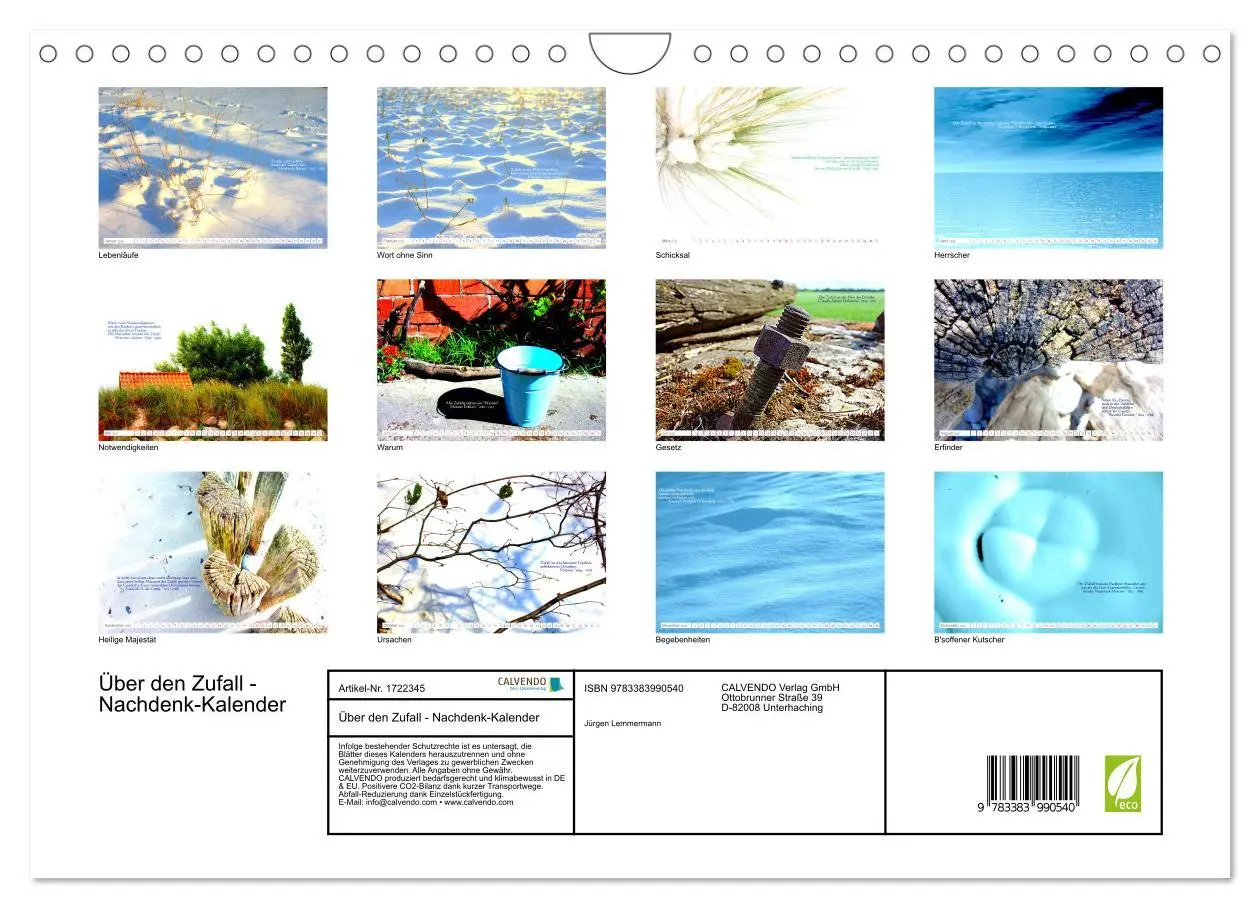Bild: 9783383990540 | Über den Zufall - Nachdenk-Kalender (Wandkalender 2025 DIN A4...