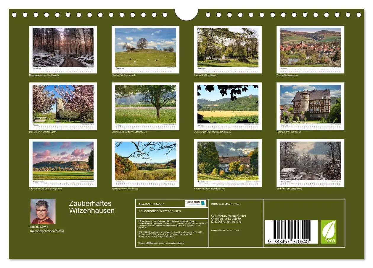 Bild: 9783457310540 | Zauberhaftes Witzenhausen (Wandkalender 2026 DIN A4 quer), CALVENDO...