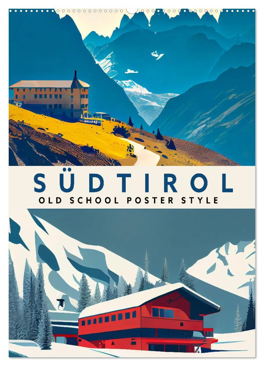 Cover: 9783516330540 | Südtirol - Old School Poster Style (Wandkalender 2026 DIN A2 hoch),...