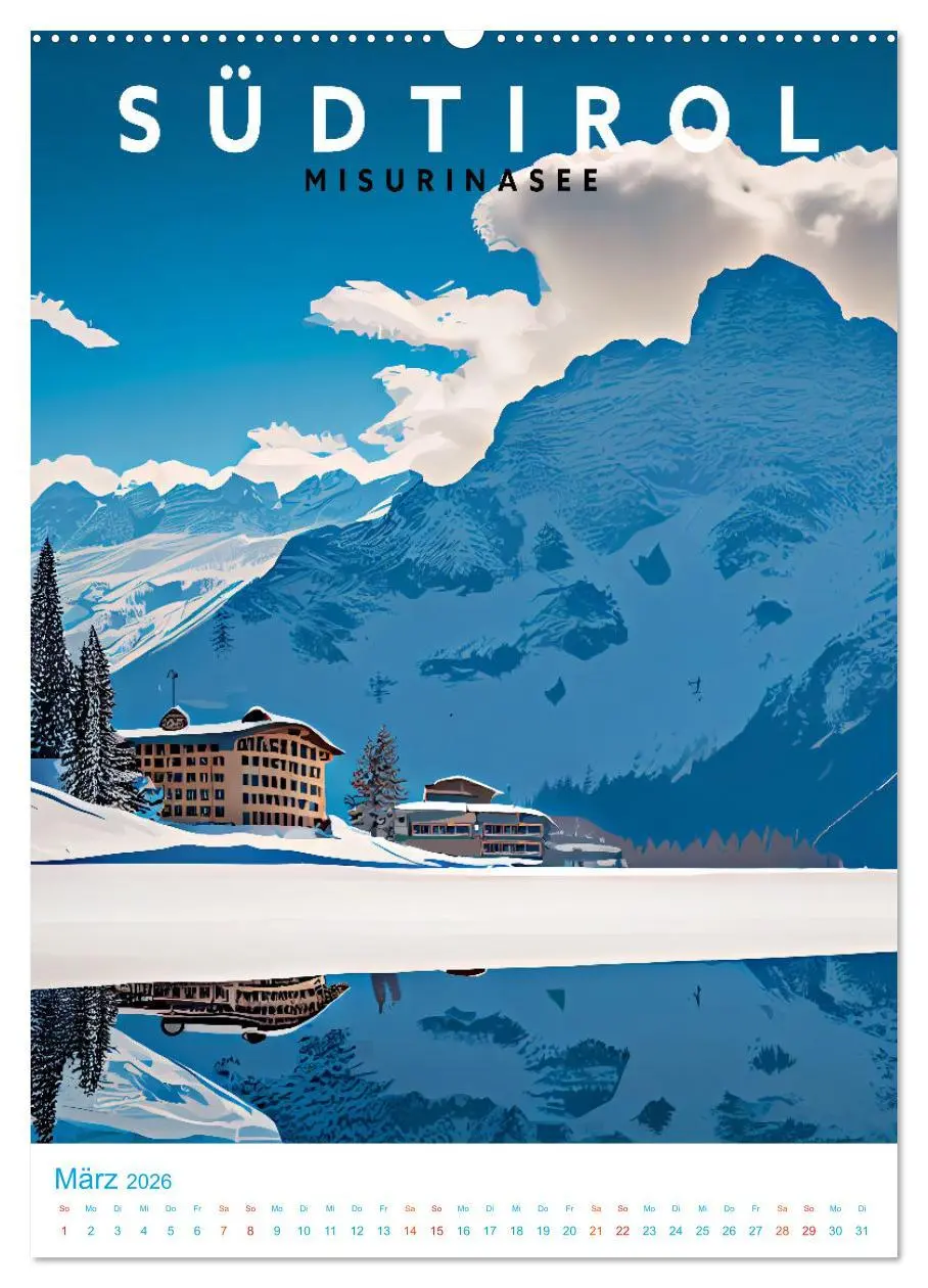 Bild: 9783516330540 | Südtirol - Old School Poster Style (Wandkalender 2026 DIN A2 hoch),...