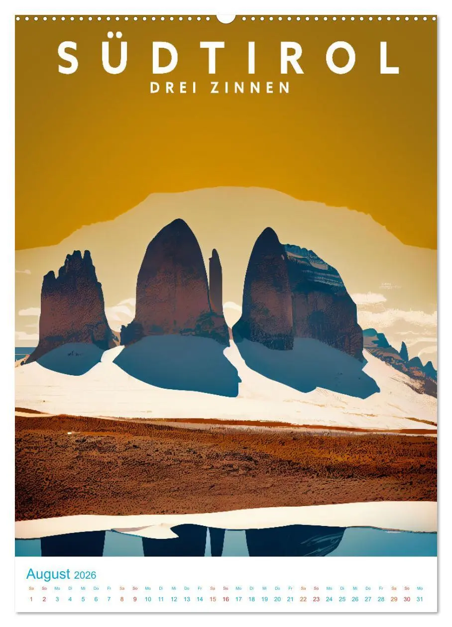 Bild: 9783516330540 | Südtirol - Old School Poster Style (Wandkalender 2026 DIN A2 hoch),...