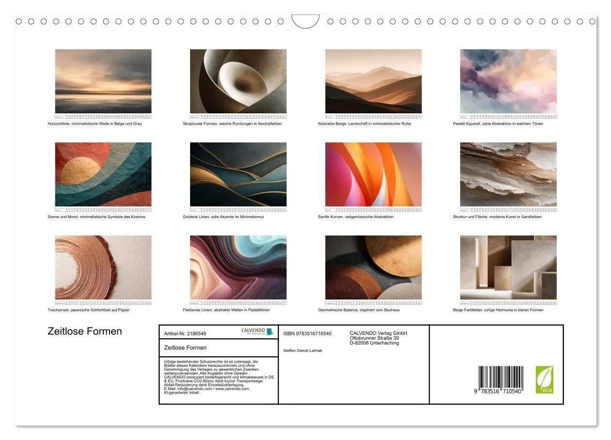 Bild: 9783516710540 | Zeitlose Formen (Wandkalender 2026 DIN A3 quer), CALVENDO...