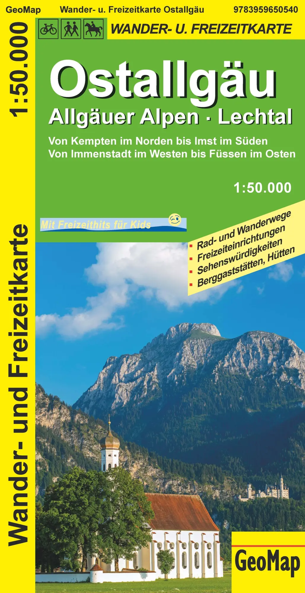 Cover: 9783959650540 | Ostallgäu, Allgäuer Alpen, Lechtal Wander- und Freizeitkarte | Geo Map