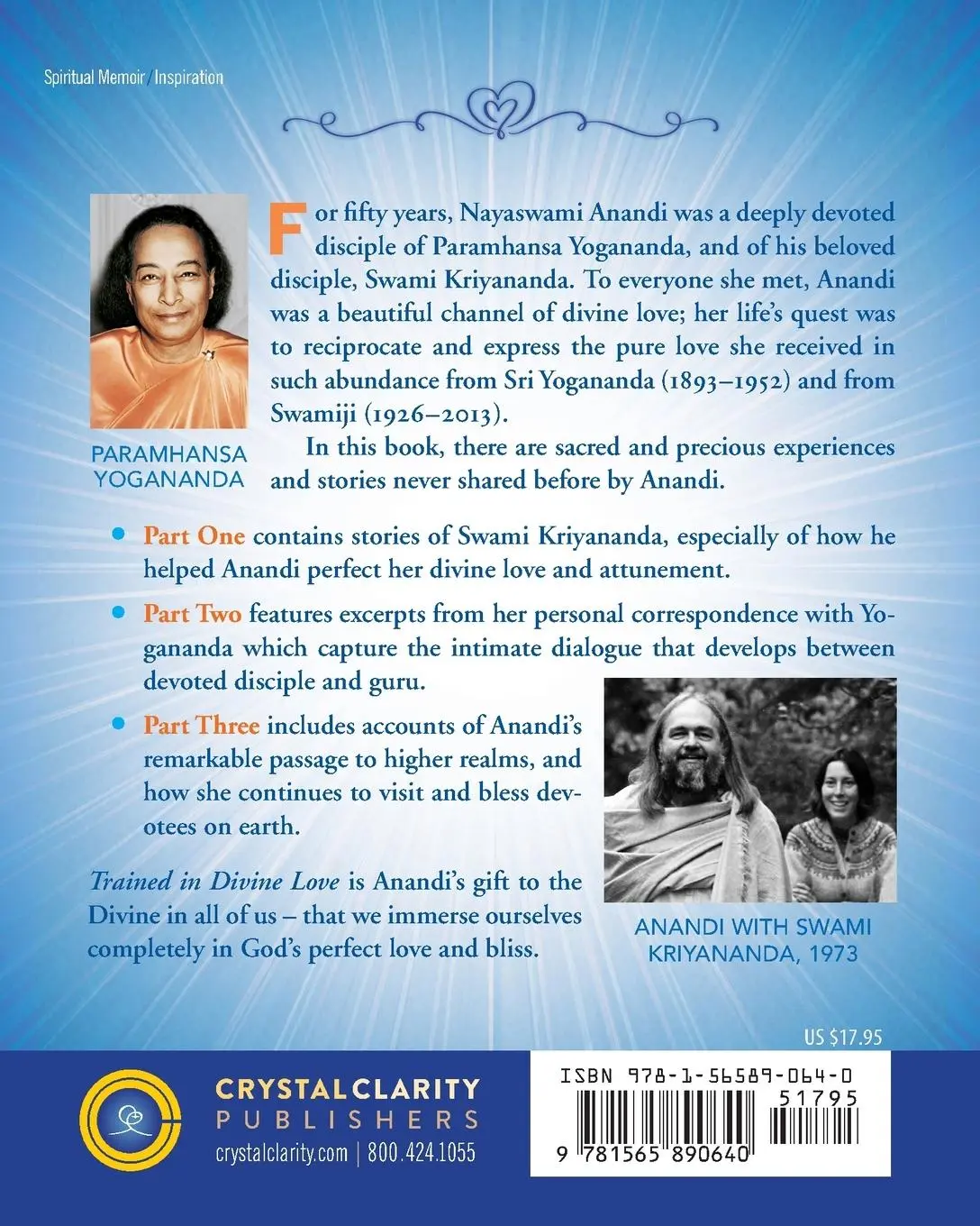 Rückseite: 9781565890640 | Trained in Divine Love | Nayaswami Anandi | Taschenbuch | Englisch