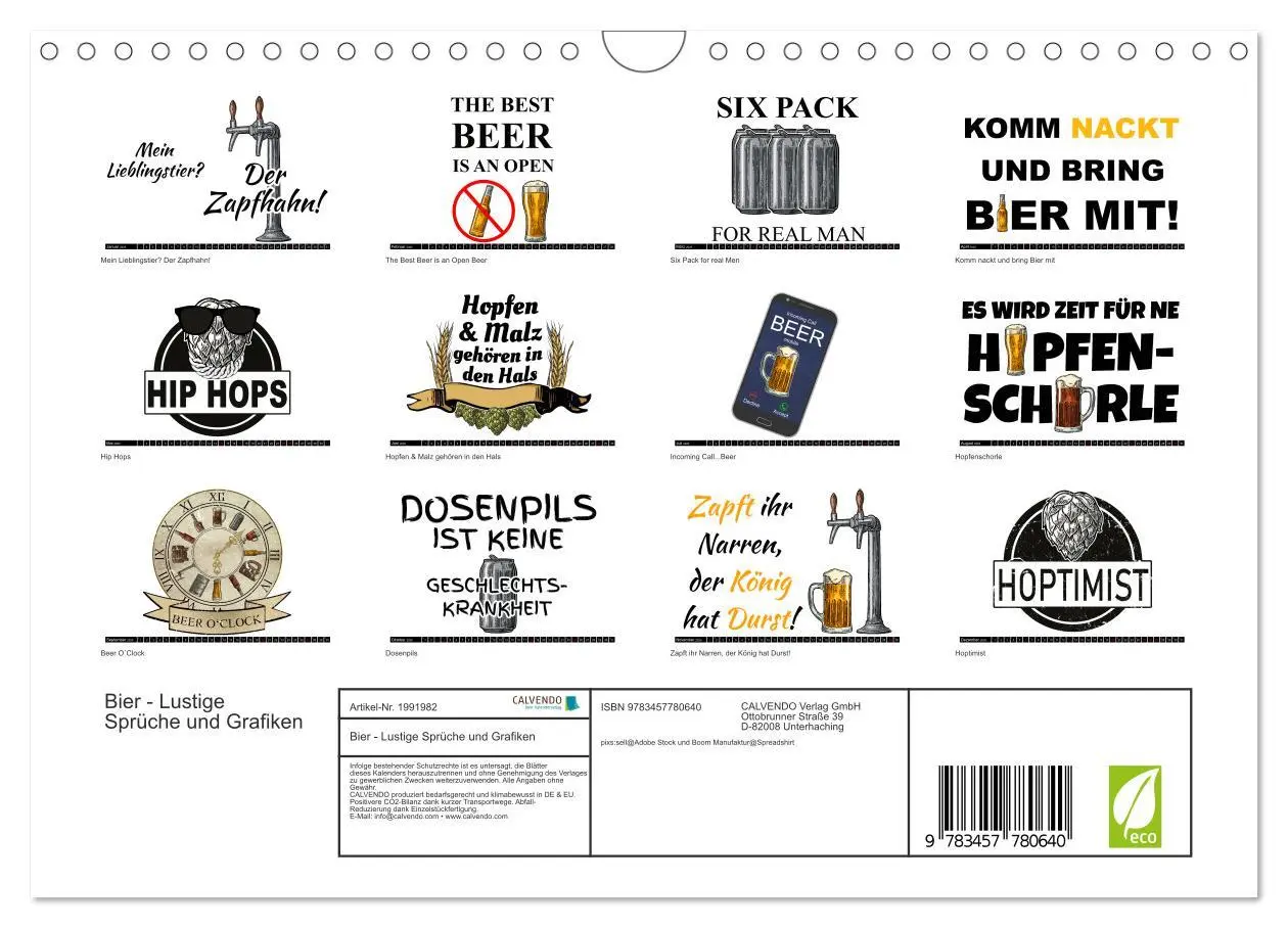 Bild: 9783457780640 | Bier - Lustige Sprüche und Grafiken (Wandkalender 2026 DIN A4...