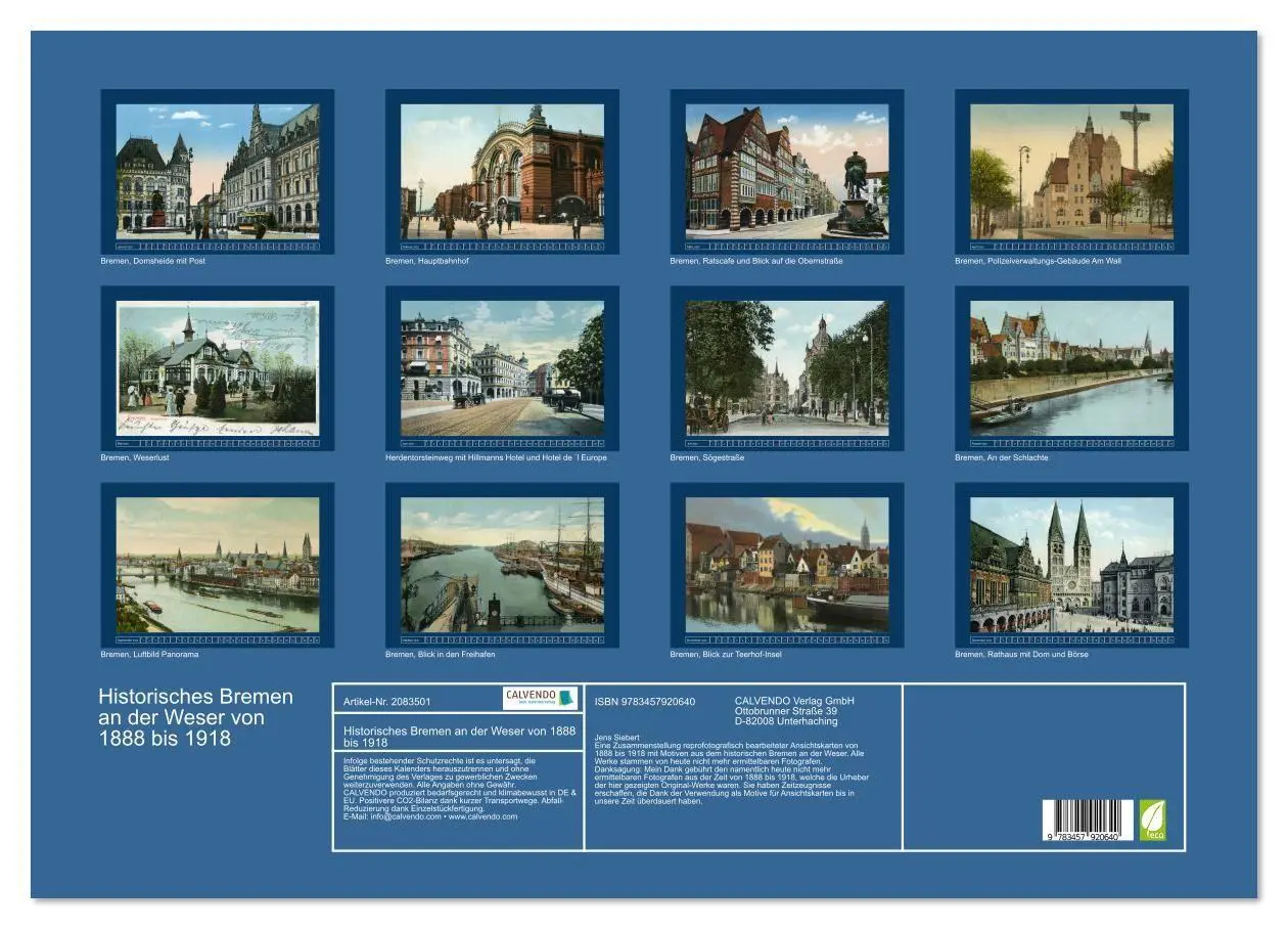 Bild: 9783457920640 | Historisches Bremen an der Weser von 1888 bis 1918 (Wandkalender...
