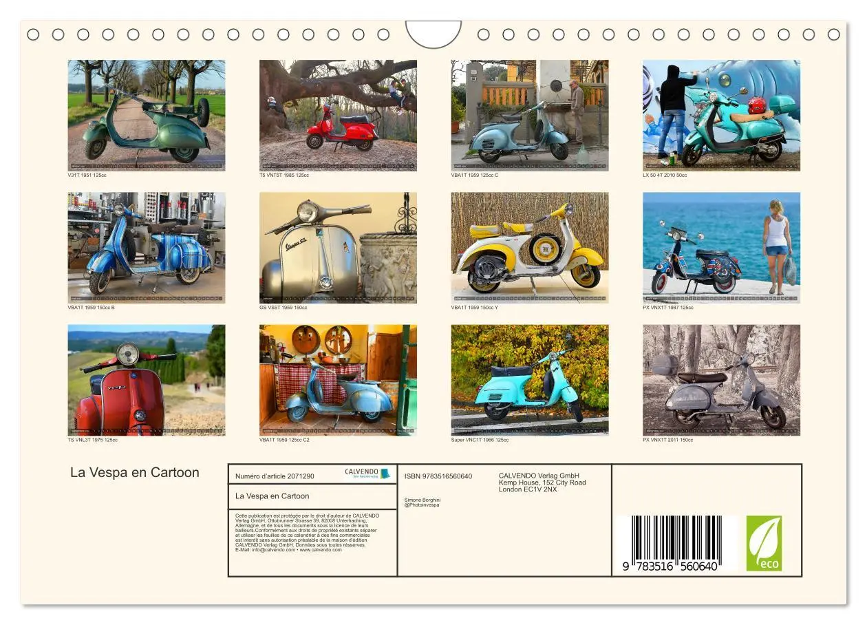 Bild: 9783516560640 | La Vespa en Cartoon (Calendrier mural 2026 DIN A4 vertical),...