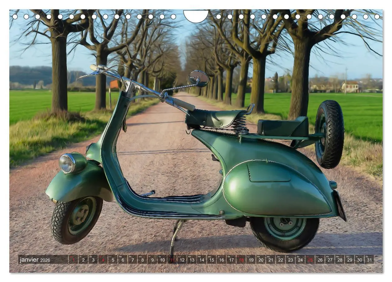Bild: 9783516560640 | La Vespa en Cartoon (Calendrier mural 2026 DIN A4 vertical),...