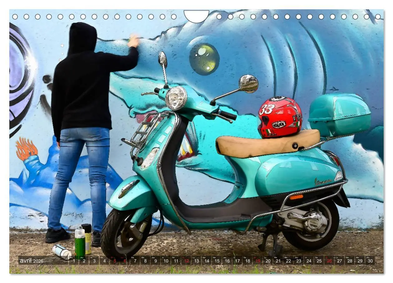 Bild: 9783516560640 | La Vespa en Cartoon (Calendrier mural 2026 DIN A4 vertical),...