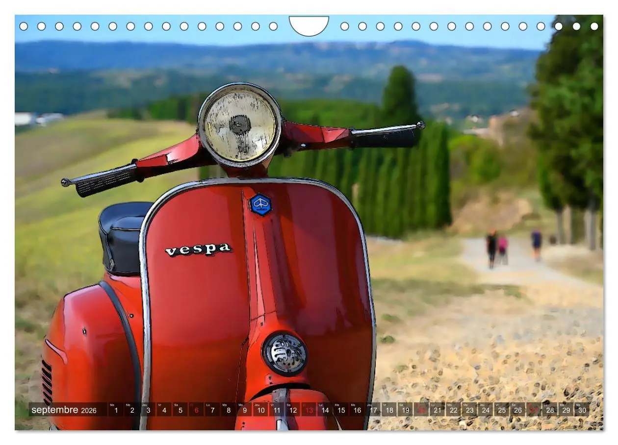 Bild: 9783516560640 | La Vespa en Cartoon (Calendrier mural 2026 DIN A4 vertical),...