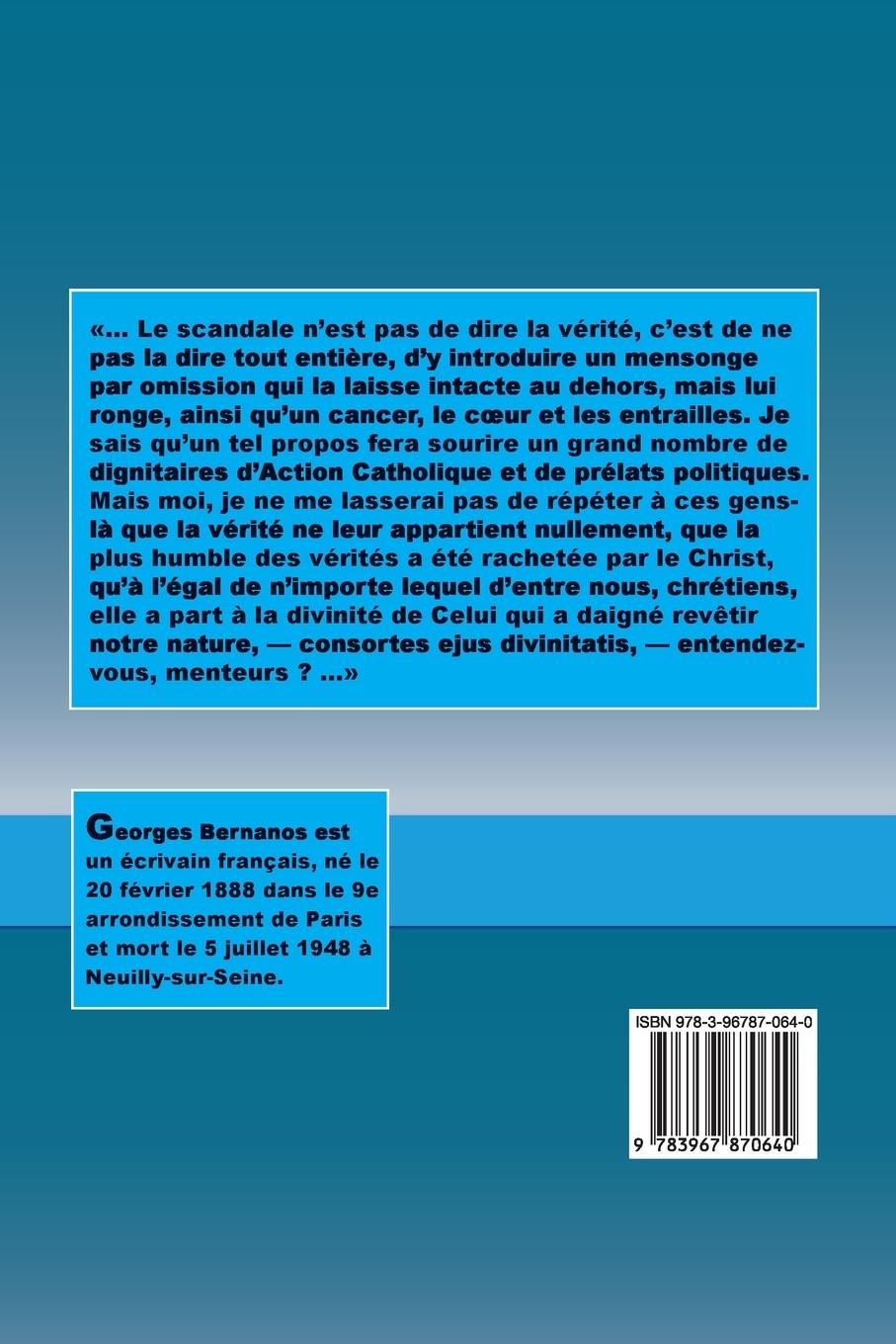 Rückseite: 9783967870640 | Scandale de la vérité | Georges Bernanos | Taschenbuch | Paperback
