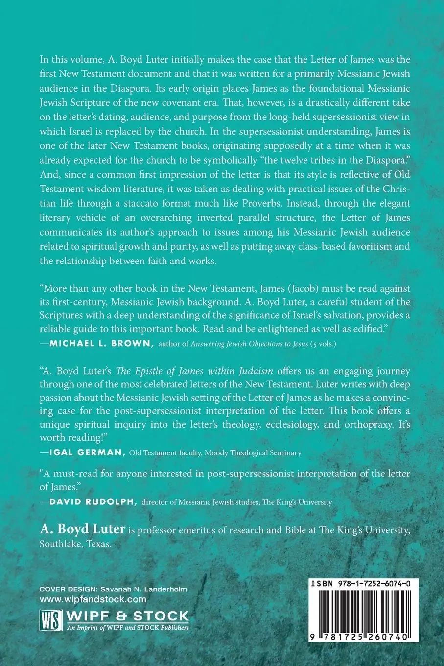 Rückseite: 9781725260740 | The Epistle of James within Judaism | A. Boyd Luter | Taschenbuch