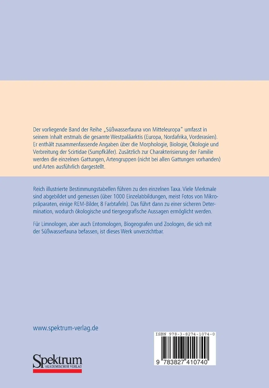 Rückseite: 9783827410740 | Insecta: Coleoptera: Scirtidae | Bernhard Klausnitzer | Taschenbuch