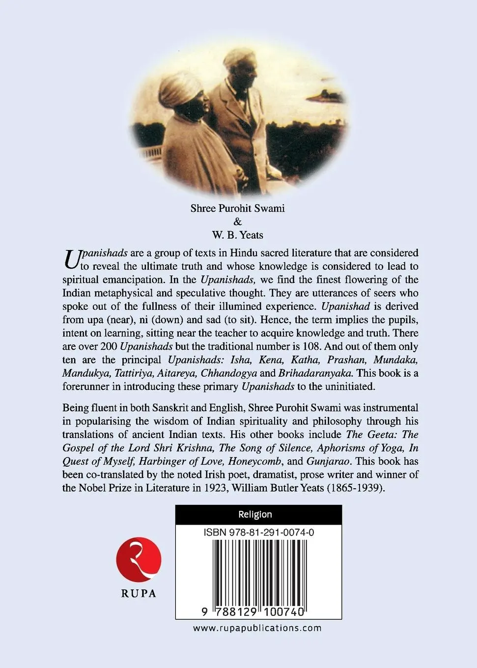 Rückseite: 9788129100740 | The Ten Principal Upanishads | Shree Purohit Swami | Taschenbuch