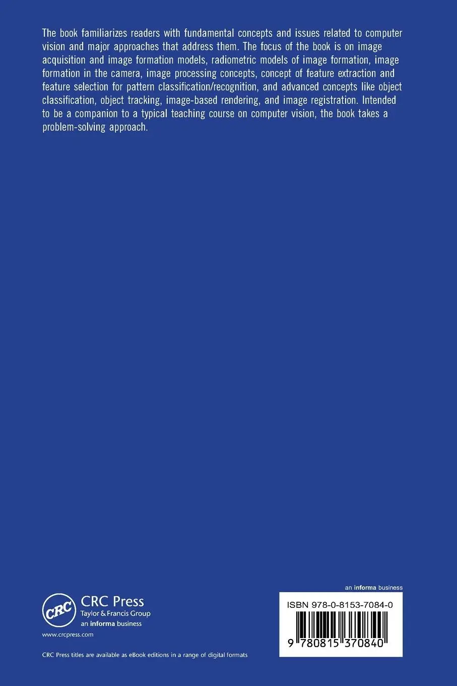 Rückseite: 9780815370840 | Computer Vision and Image Processing | Fundamentals and Applications