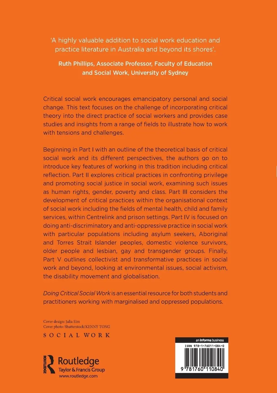 Rückseite: 9781760110840 | Doing Critical Social Work | Sophie Goldingay | Taschenbuch | Englisch