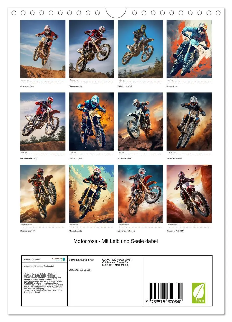 Bild: 9783516300840 | Motocross - Mit Leib und Seele dabei (Wandkalender 2026 DIN A4...