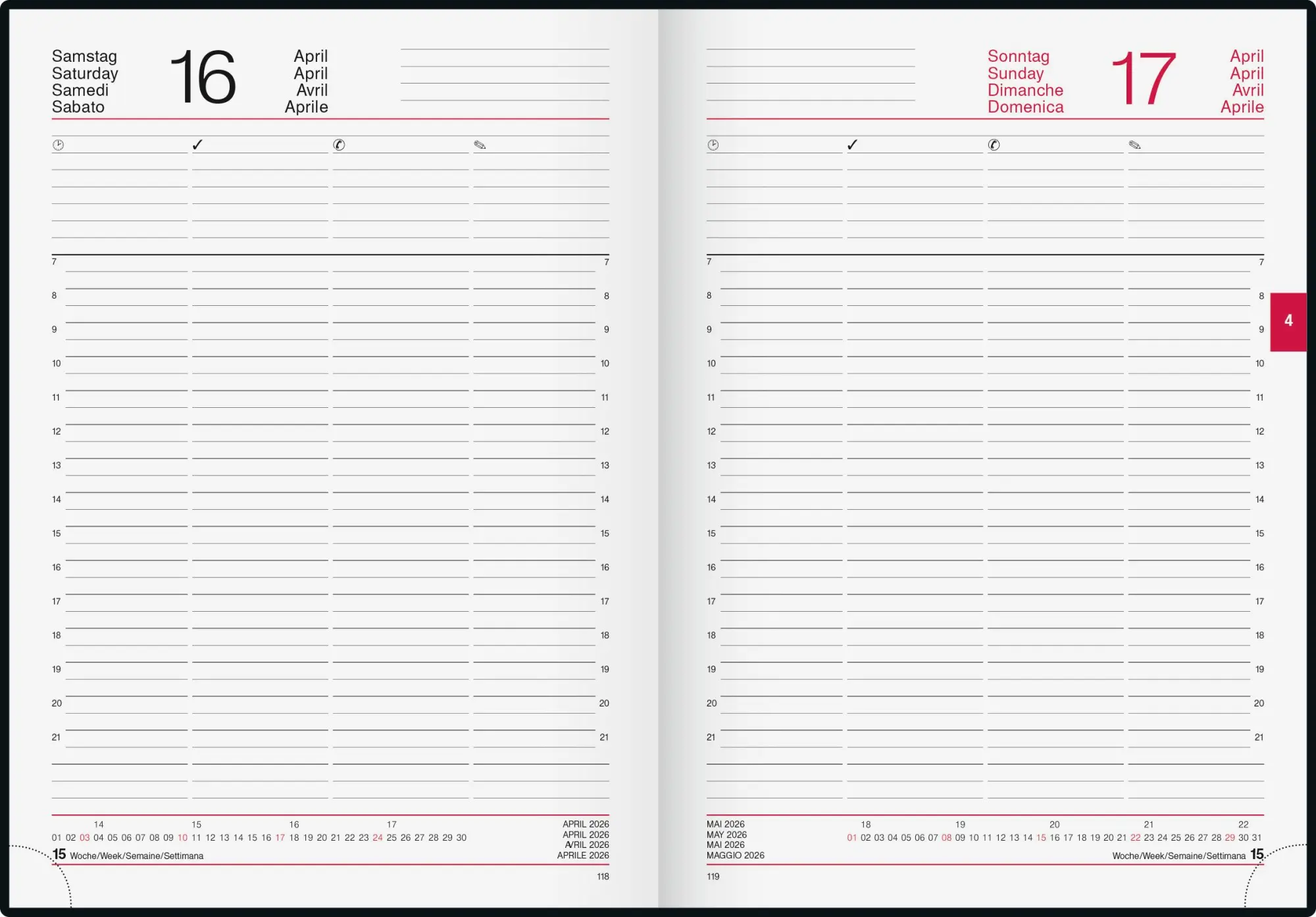 Bild: 4003273790940 | rido/idé 7027503906 Buchkalender Mod. Conform 2026 A4, Kunststoff,...