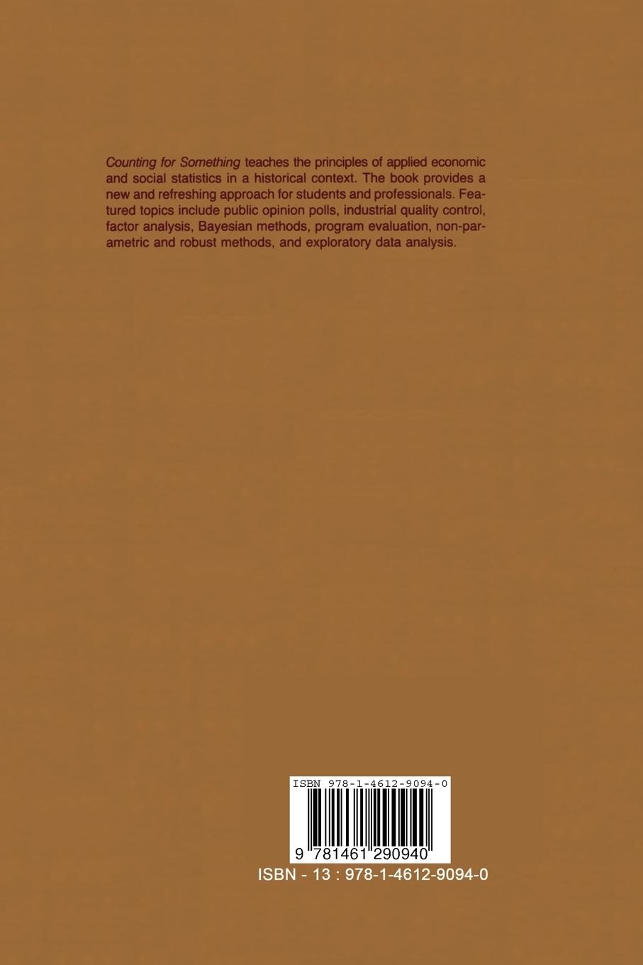 Rückseite: 9781461290940 | Counting for Something | Statistical Principles and Personalities