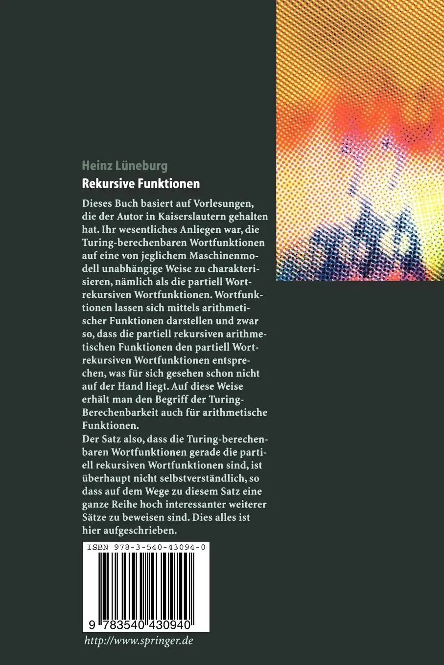 Rückseite: 9783540430940 | Rekursive Funktionen | Heinz Lüneburg | Taschenbuch | Paperback | v