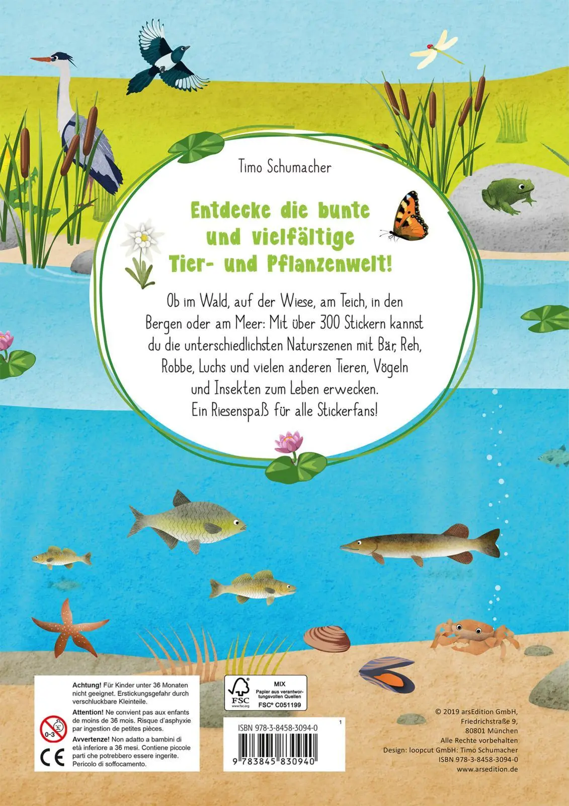 Rückseite: 9783845830940 | Mein Natur-Stickerbuch | Über 300 Sticker | Timo Schumacher | Buch