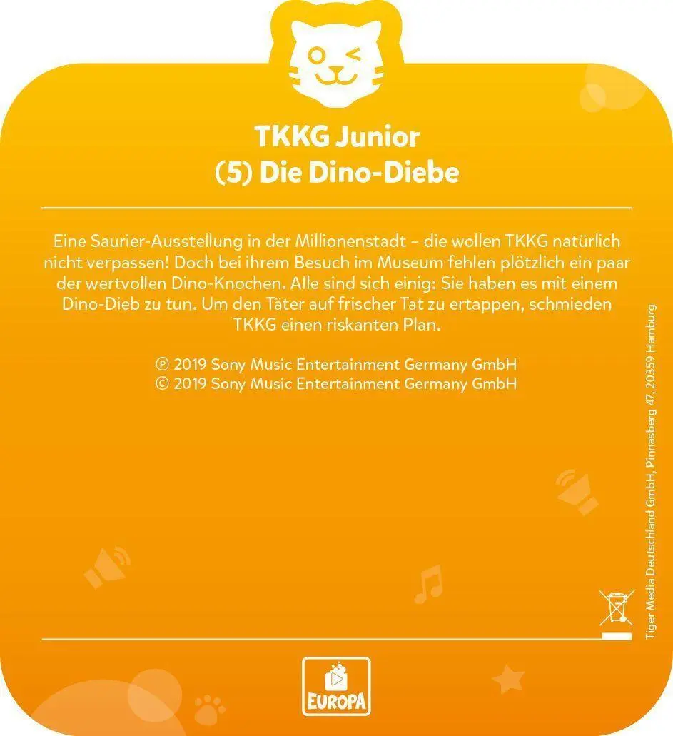 Bild: 4260535481040 | tigercard - TKKG Junior - Folge 5: Dino-Diebe | Deutsch | 2019