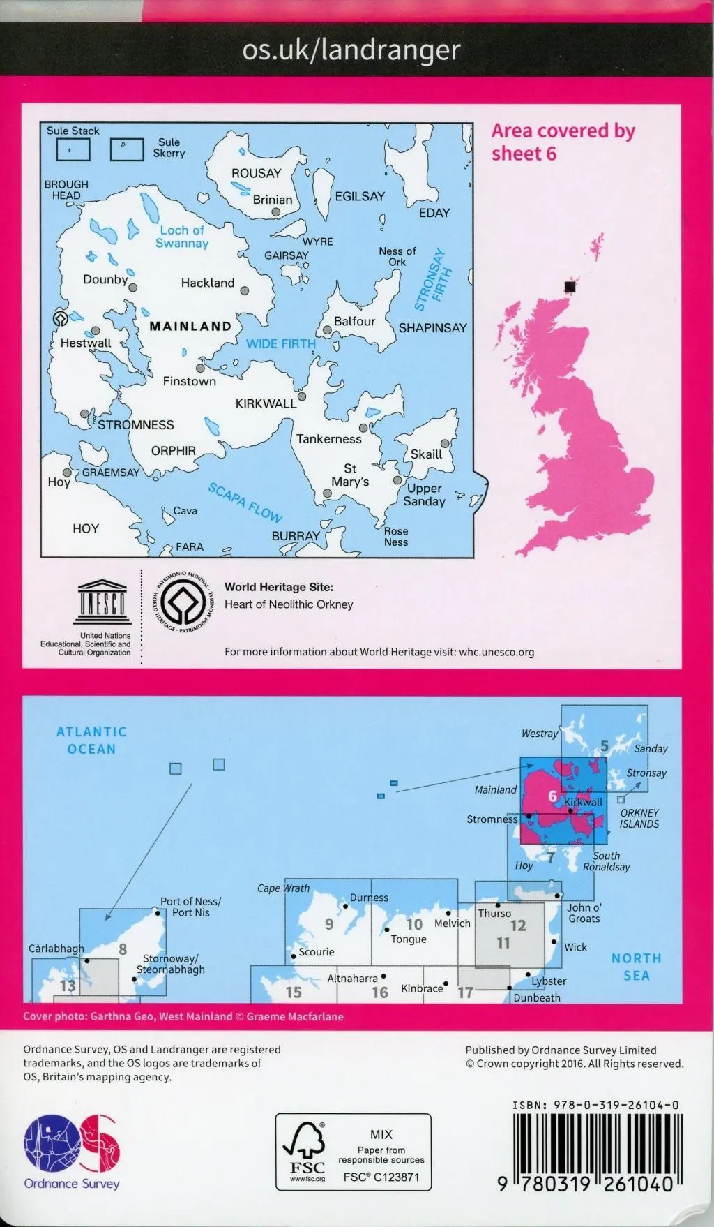 Bild: 9780319261040 | Orkney - Mainland | Ordnance Survey | (Land-)Karte | OS Landranger Map