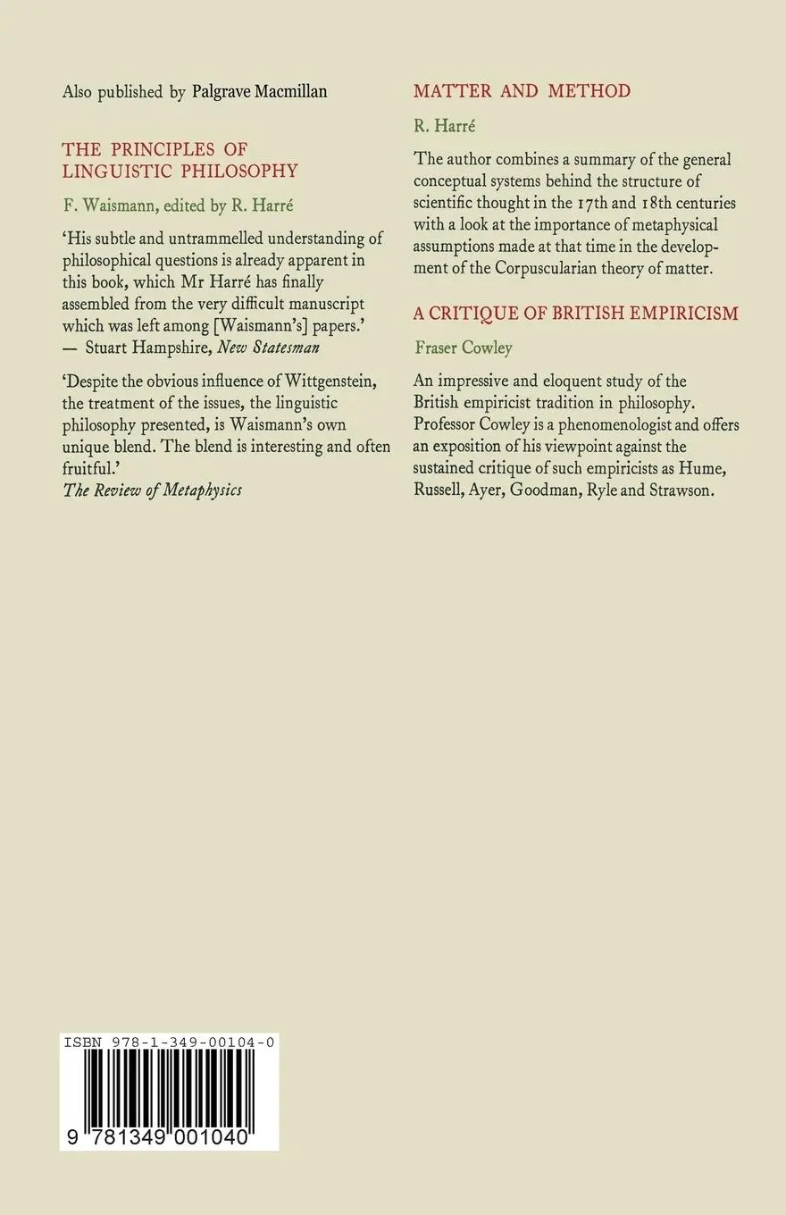 Rückseite: 9781349001040 | How I See Philosophy | Friedrich Waismann | Taschenbuch | viii