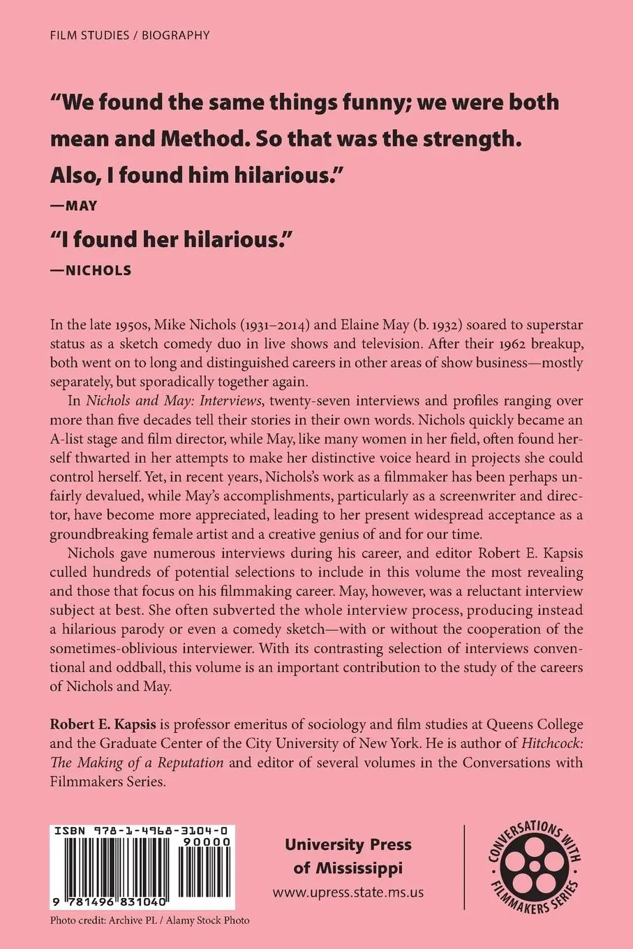 Rückseite: 9781496831040 | Nichols and May | Interviews | Robert E Kapsis | Taschenbuch | 2020