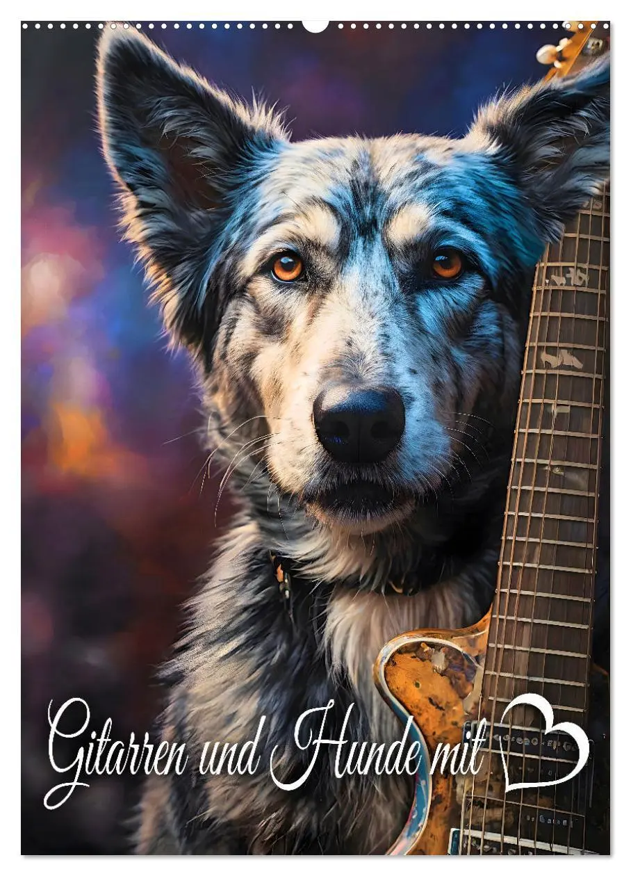 Cover: 9783457261040 | Gitarren und Hunde mit Herz (Wandkalender 2026 DIN A2 hoch),...