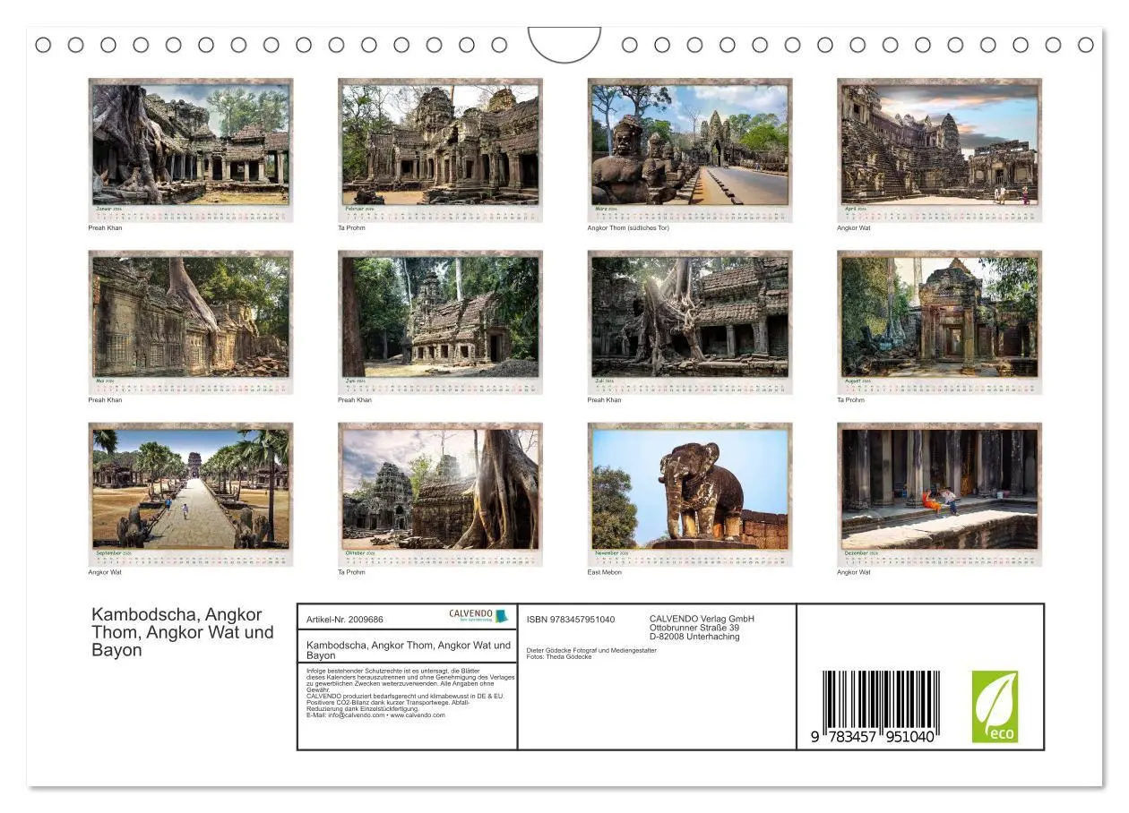 Bild: 9783457951040 | Kambodscha, Angkor Thom, Angkor Wat und Bayon (Wandkalender 2026...