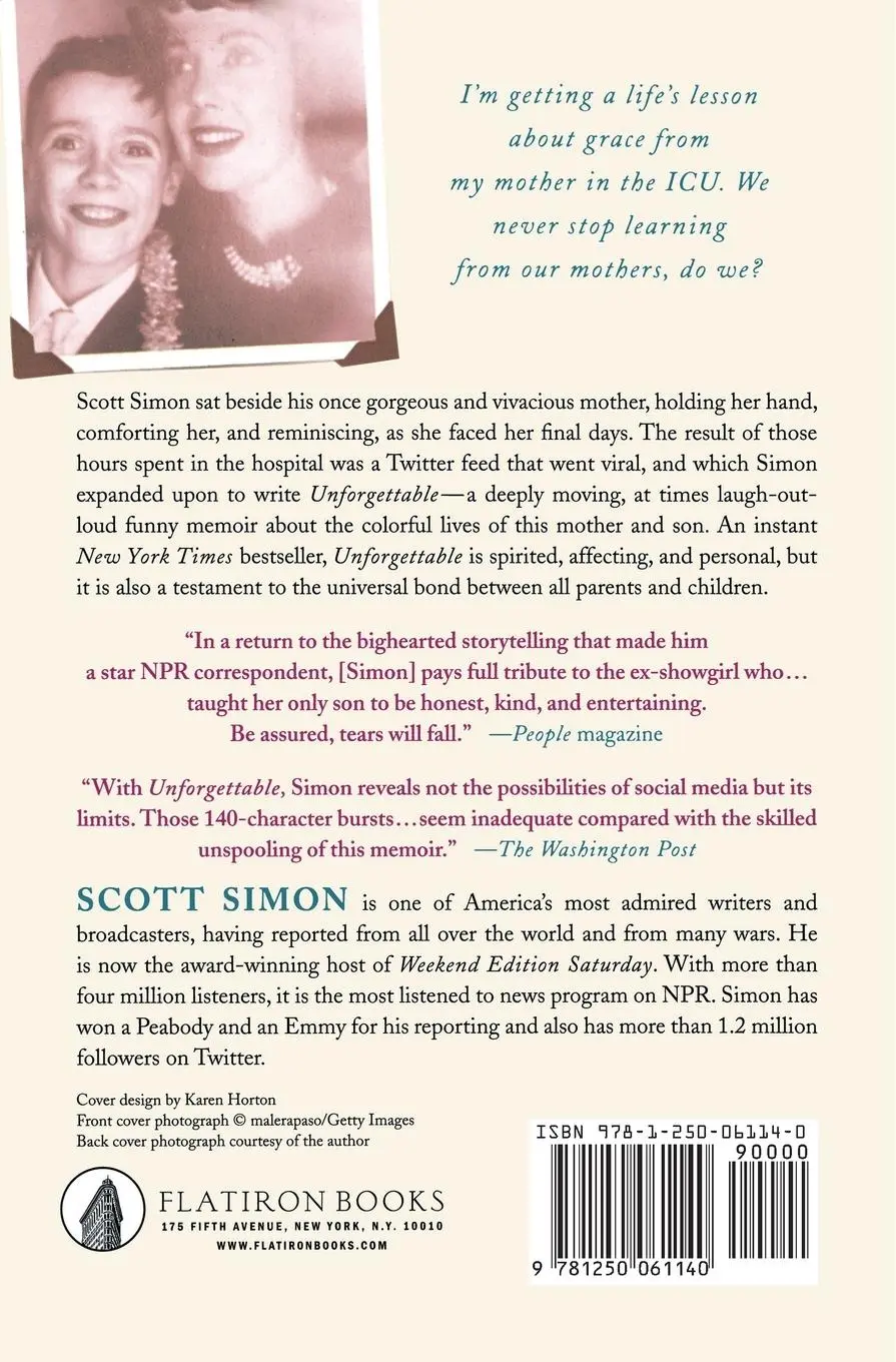 Rückseite: 9781250061140 | Unforgettable | Scott Simon | Taschenbuch | Englisch | 2016