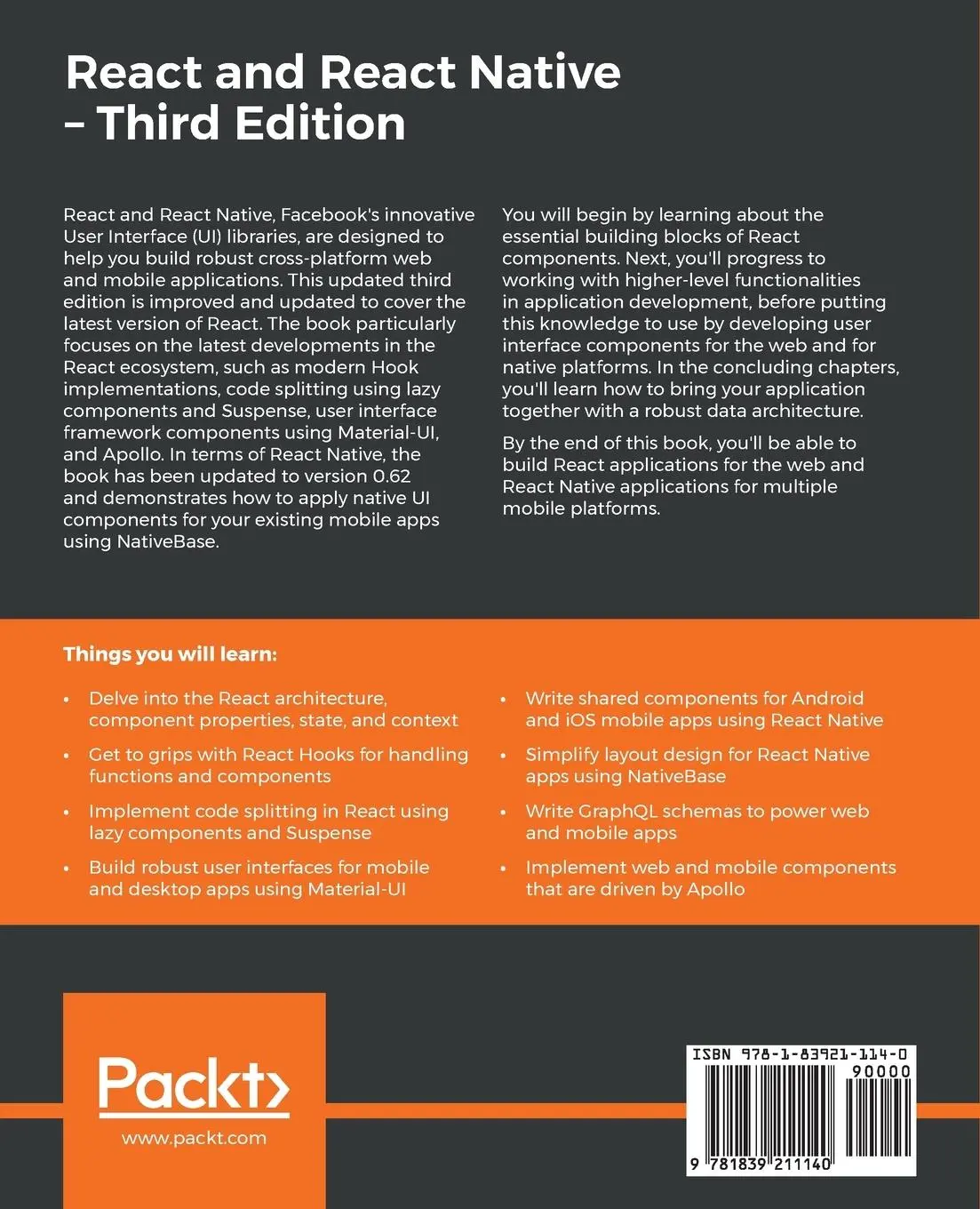 Rückseite: 9781839211140 | React and React Native | Adam Boduch (u. a.) | Taschenbuch | Englisch